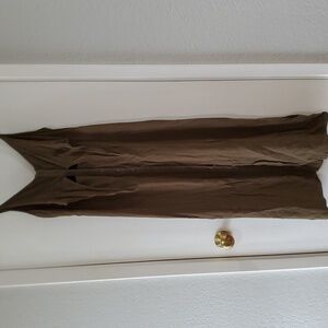 Topshop olive button-front cut out tie front Midi dress for women 8